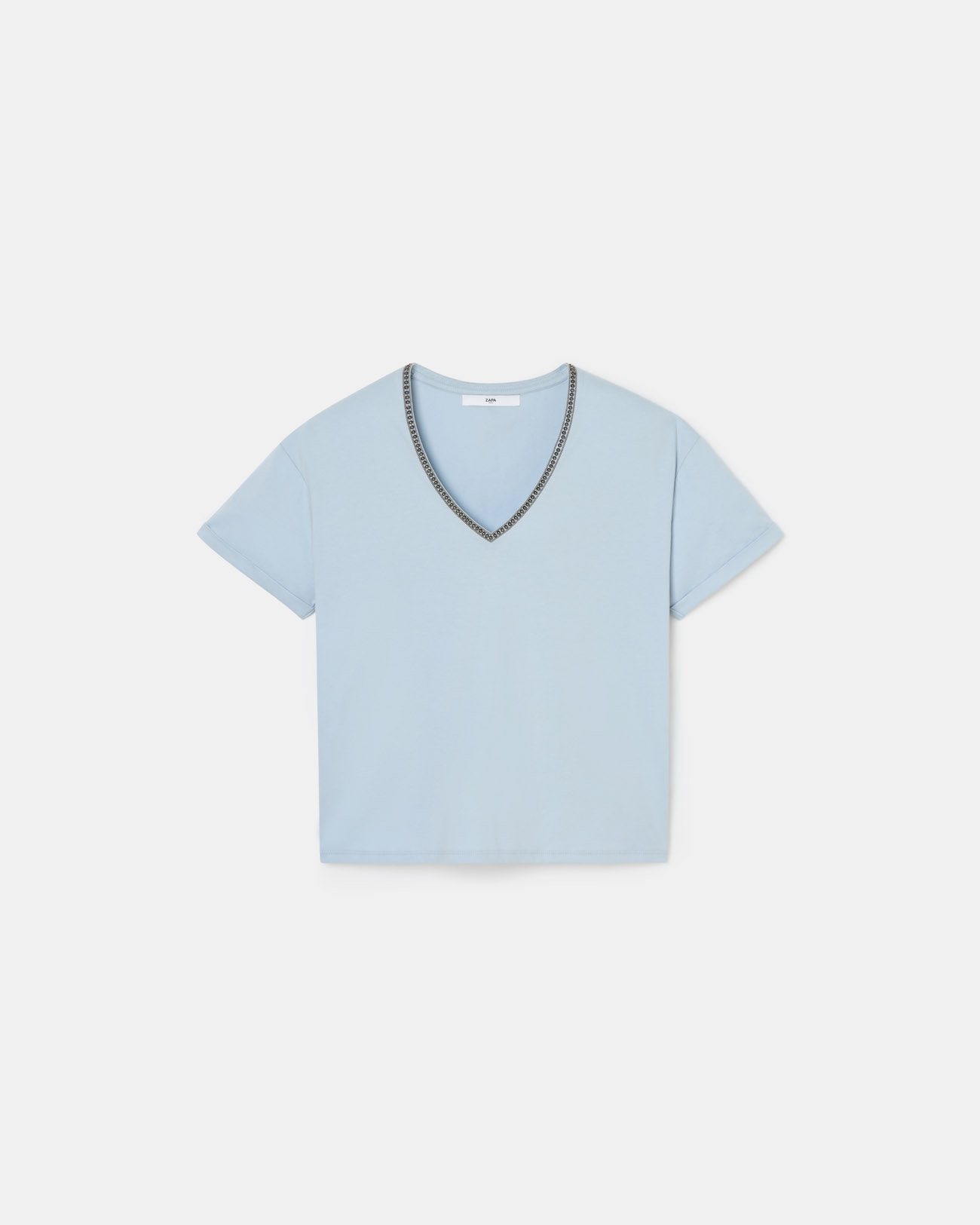 Top Taylor Fitted sky blue cotton T-shirt ZAPA