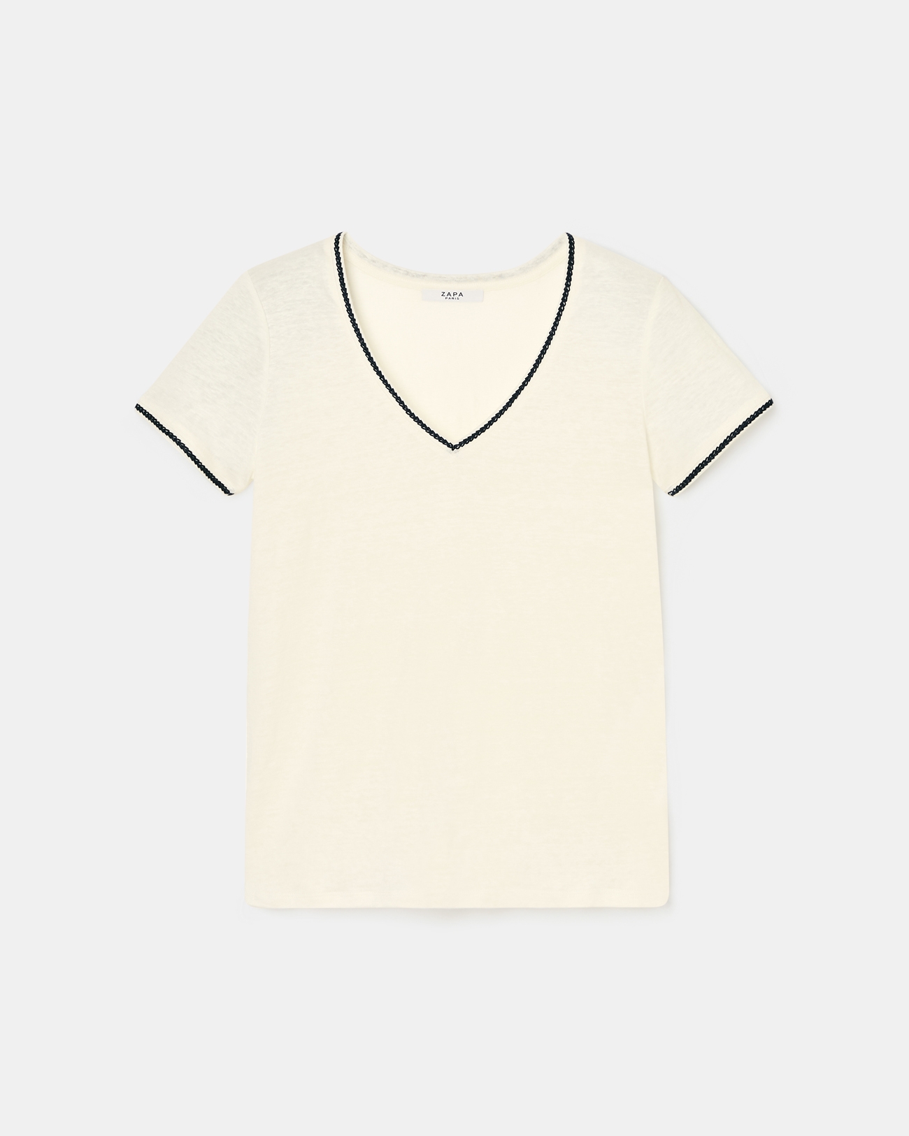 Top Tasmila Ecru linen T-shirt ZAPA