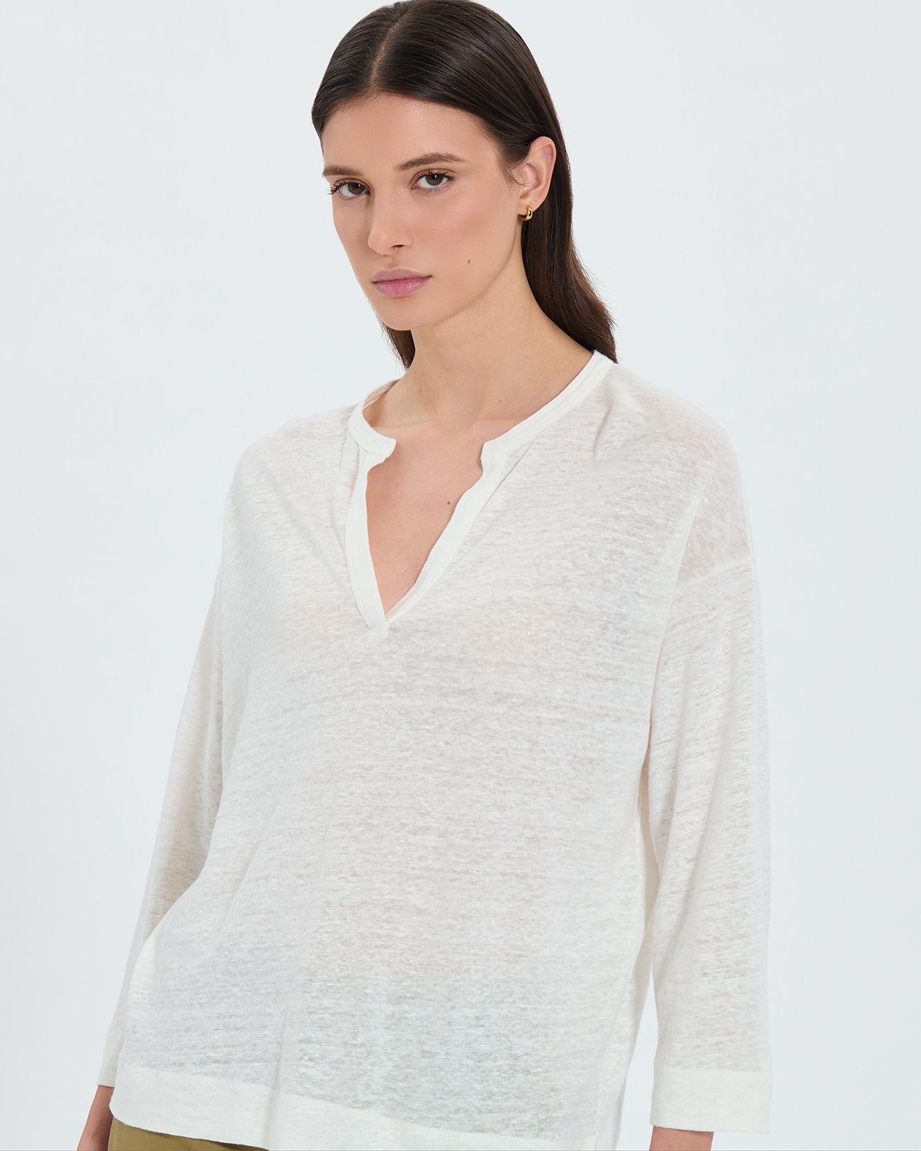 Top Jersey Tilleul Ecru 3/4 sleeve top ZAPA