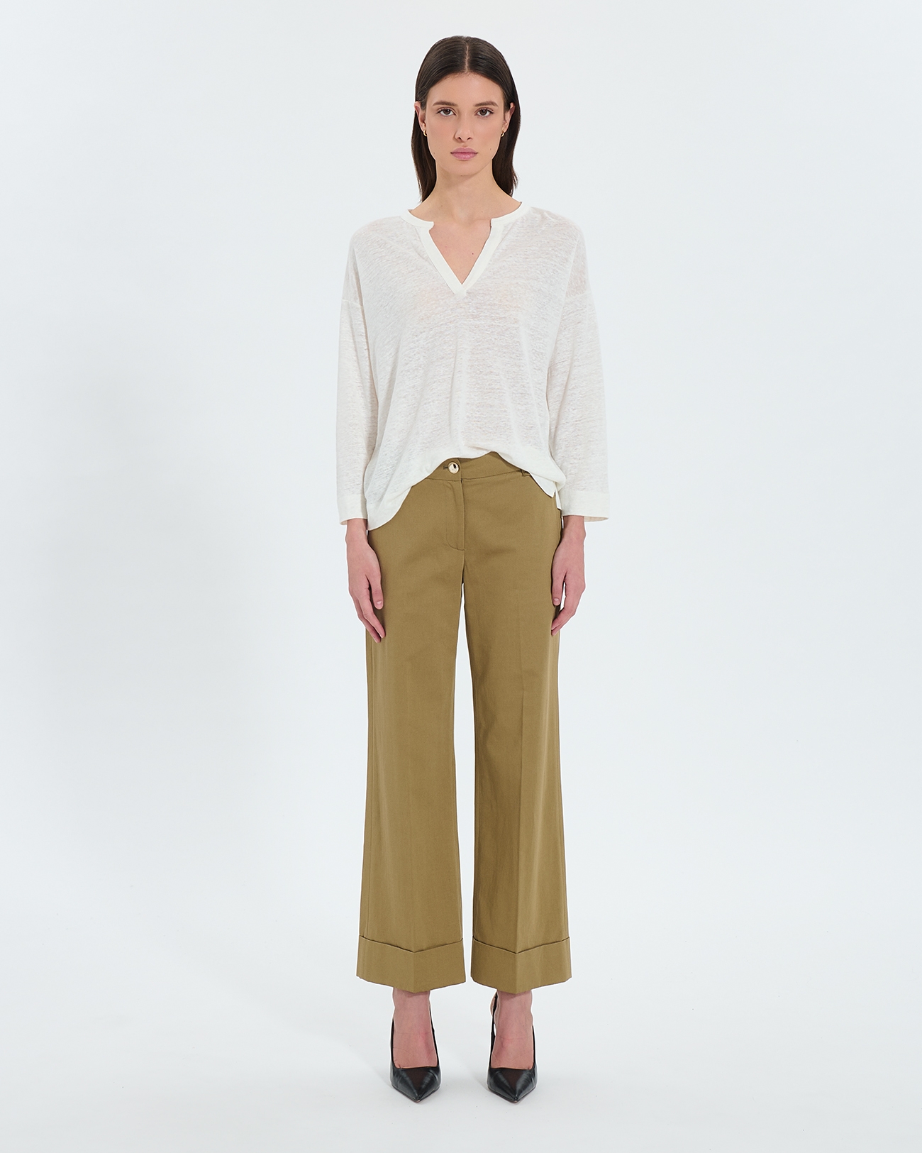 Top Jersey Tilleul Ecru 3/4 sleeve top ZAPA