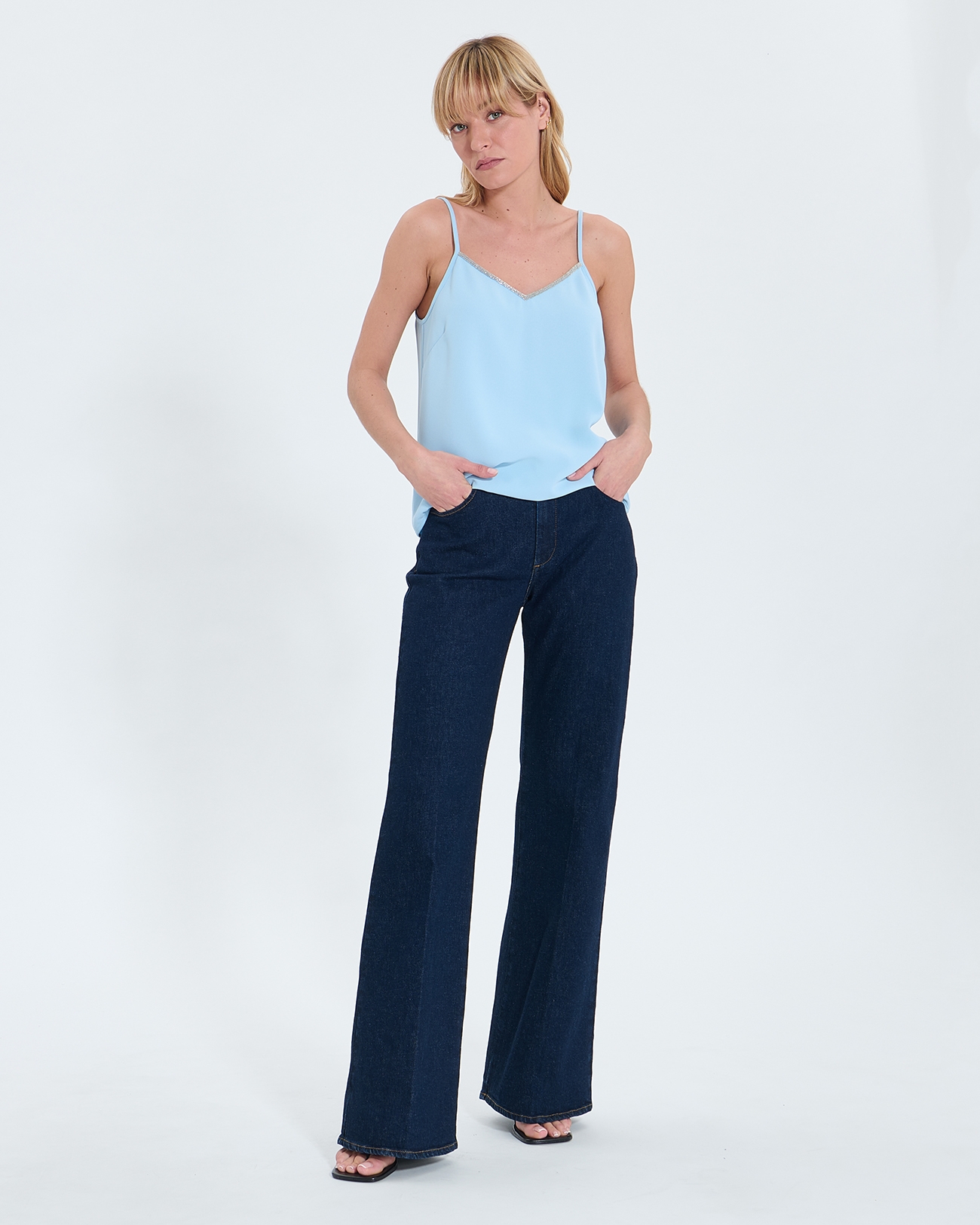 Top Tobera Sky blue tank top ZAPA