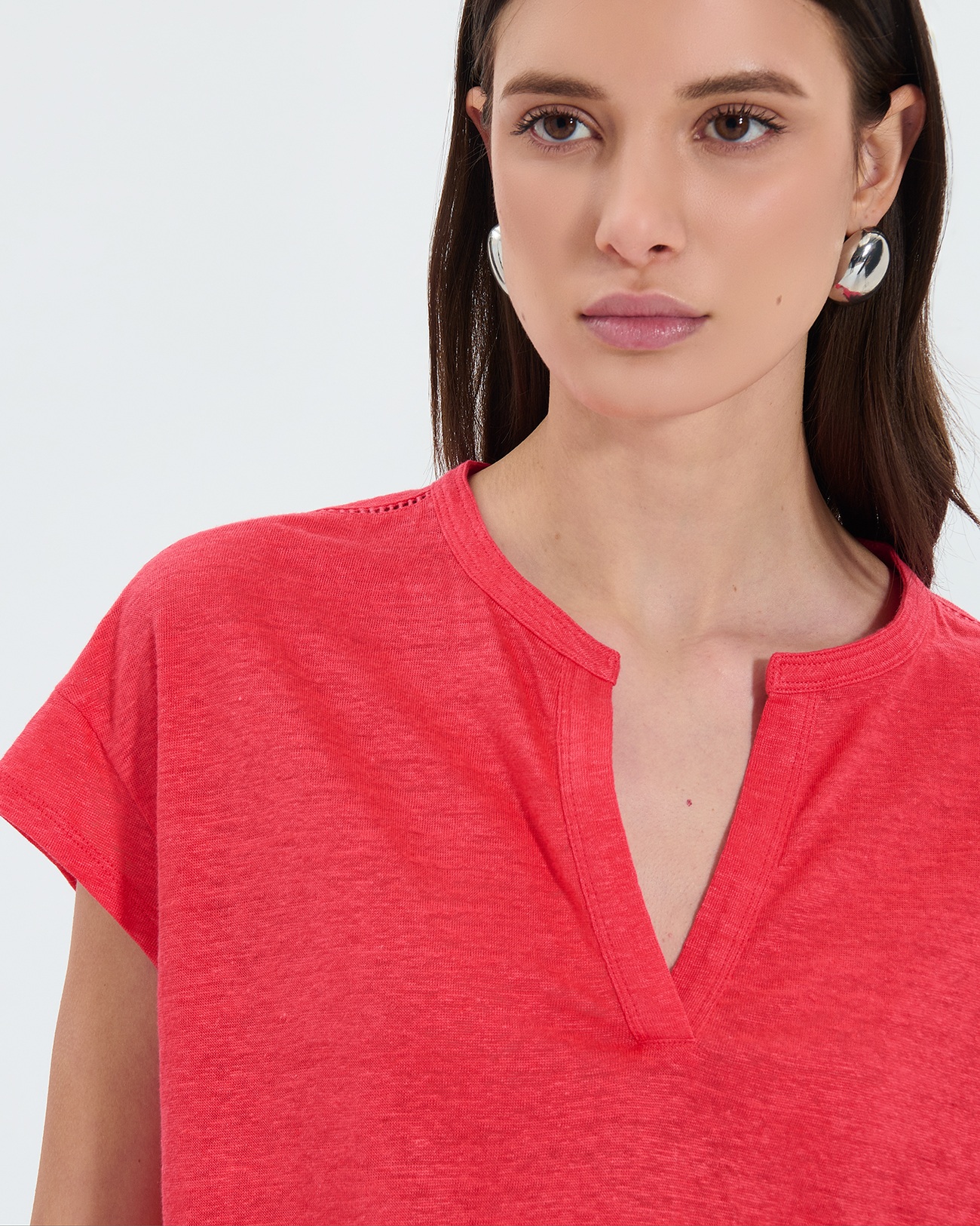 Top Thebes Coral linen top ZAPA