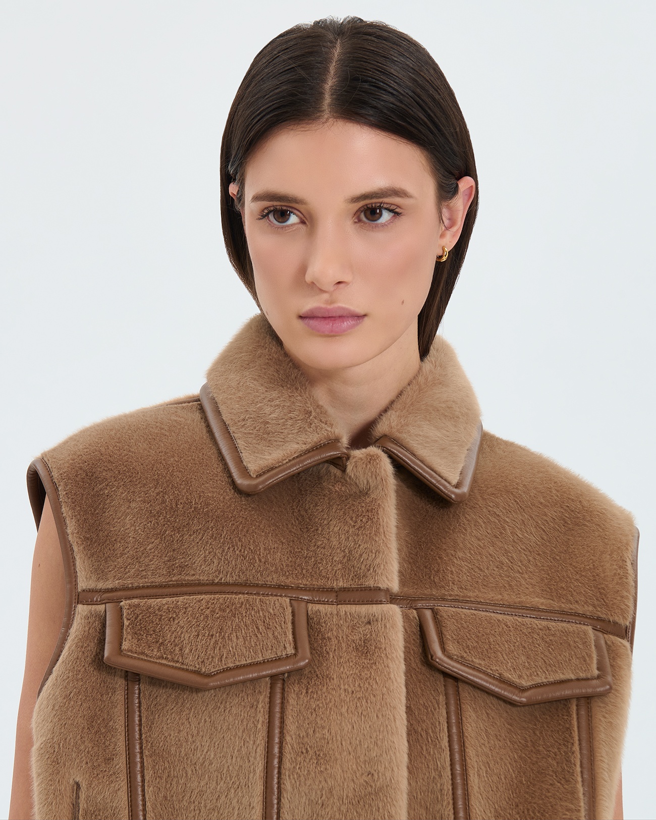 Monjo Jacket Camel sleeveless jacket ZAPA