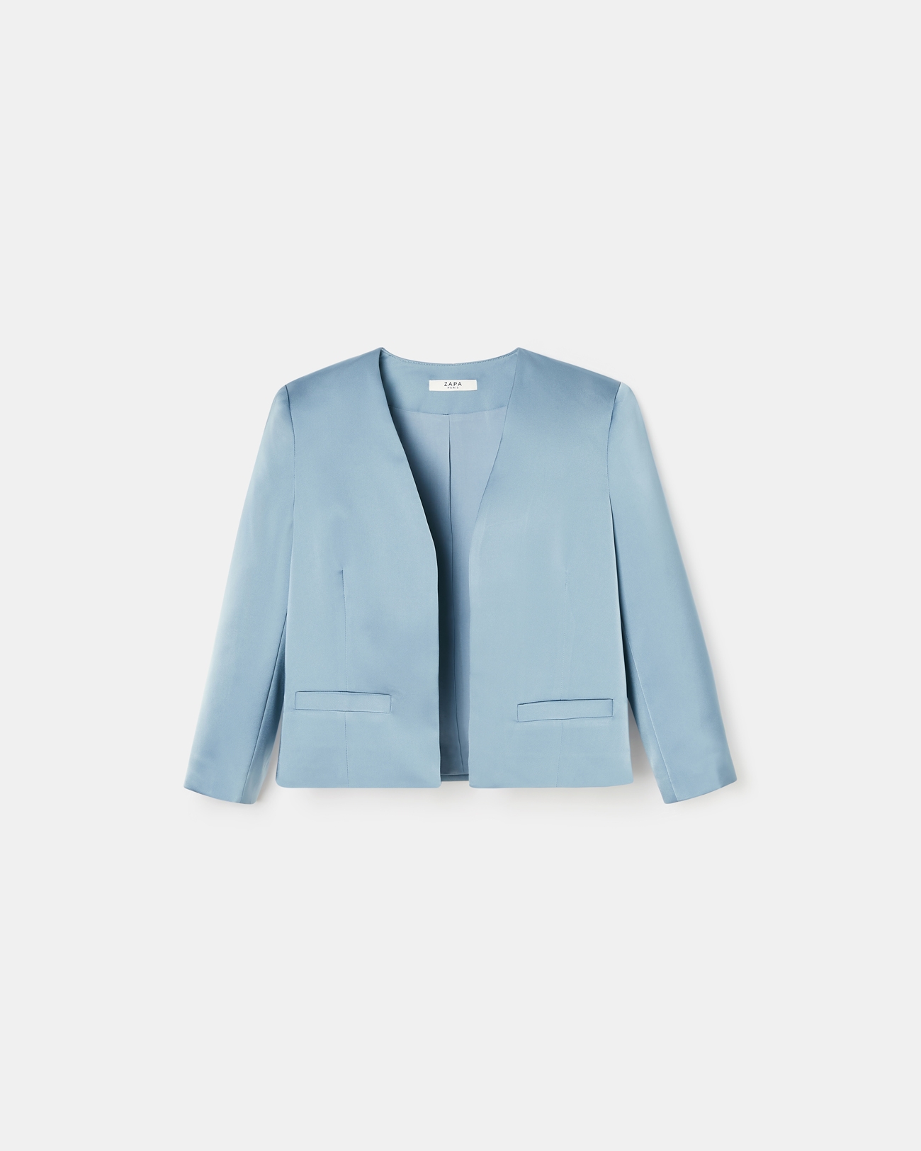Vickio jacket Short blue satin jacket ZAPA