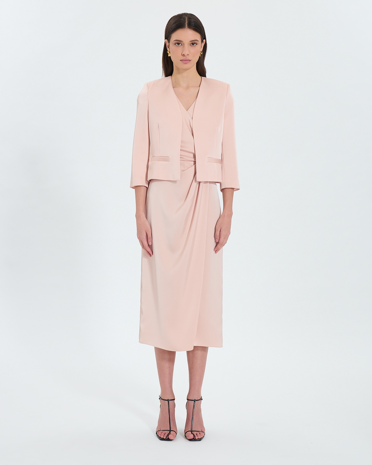 Vickio jacket Short nude satin jacket ZAPA