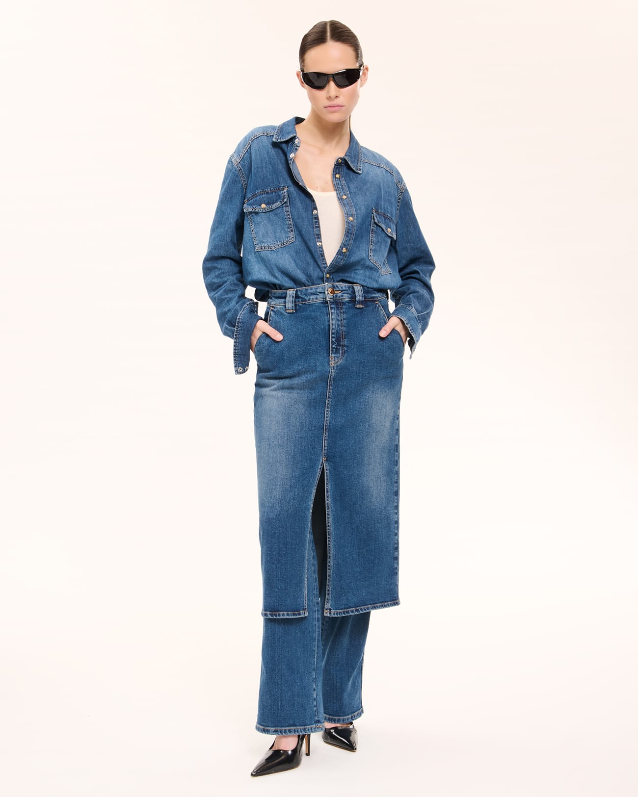 Charlotte Shirt Dark blue denim shirt ZAPA