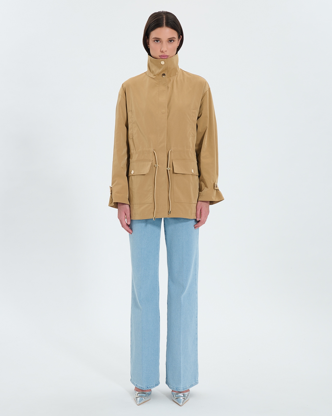 Tama raincoat Beige adjustable trench coat ZAPA
