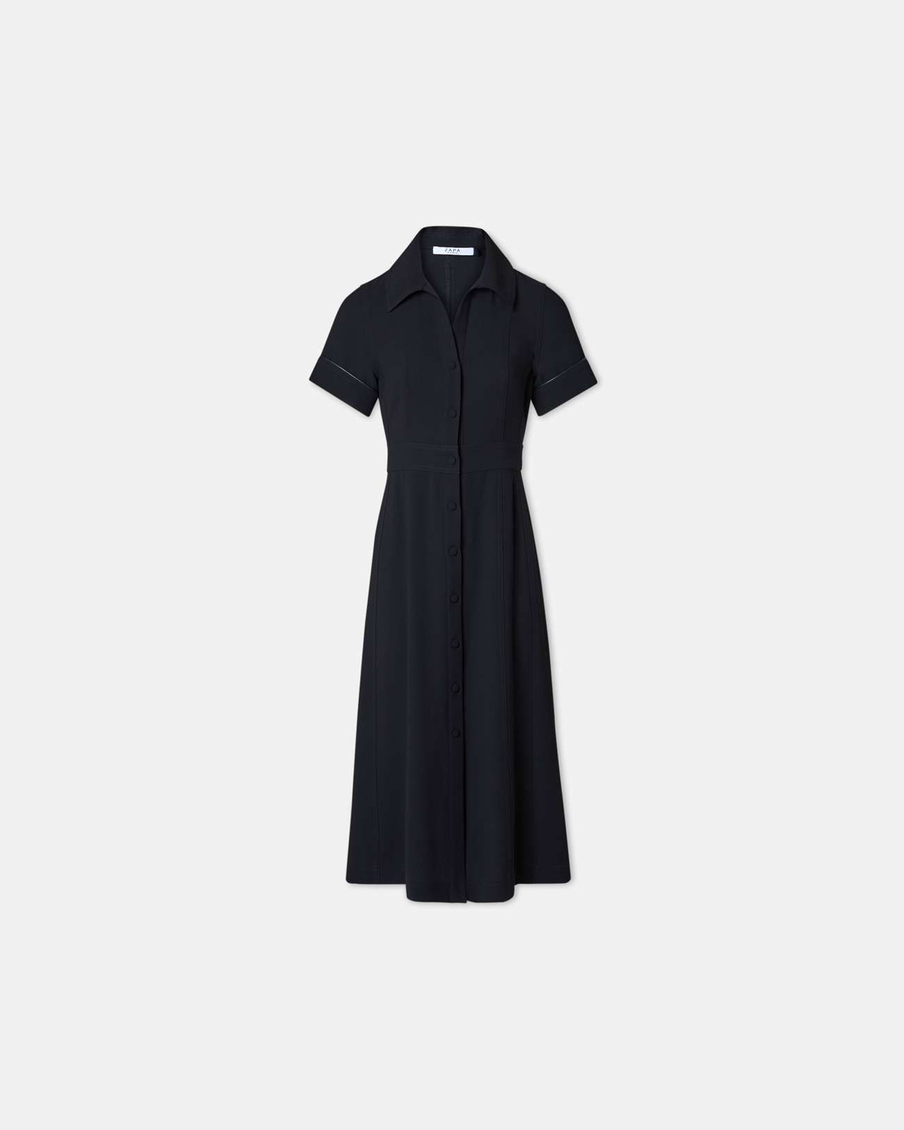Rilene dress Black crepe shirt dress ZAPA