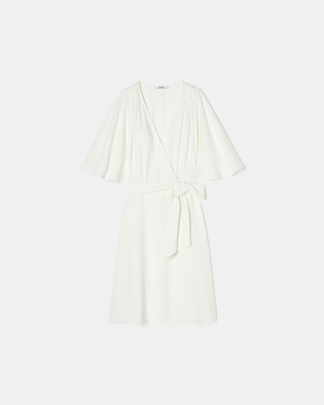 Russel dress Ecru crepe wrap dress ZAPA