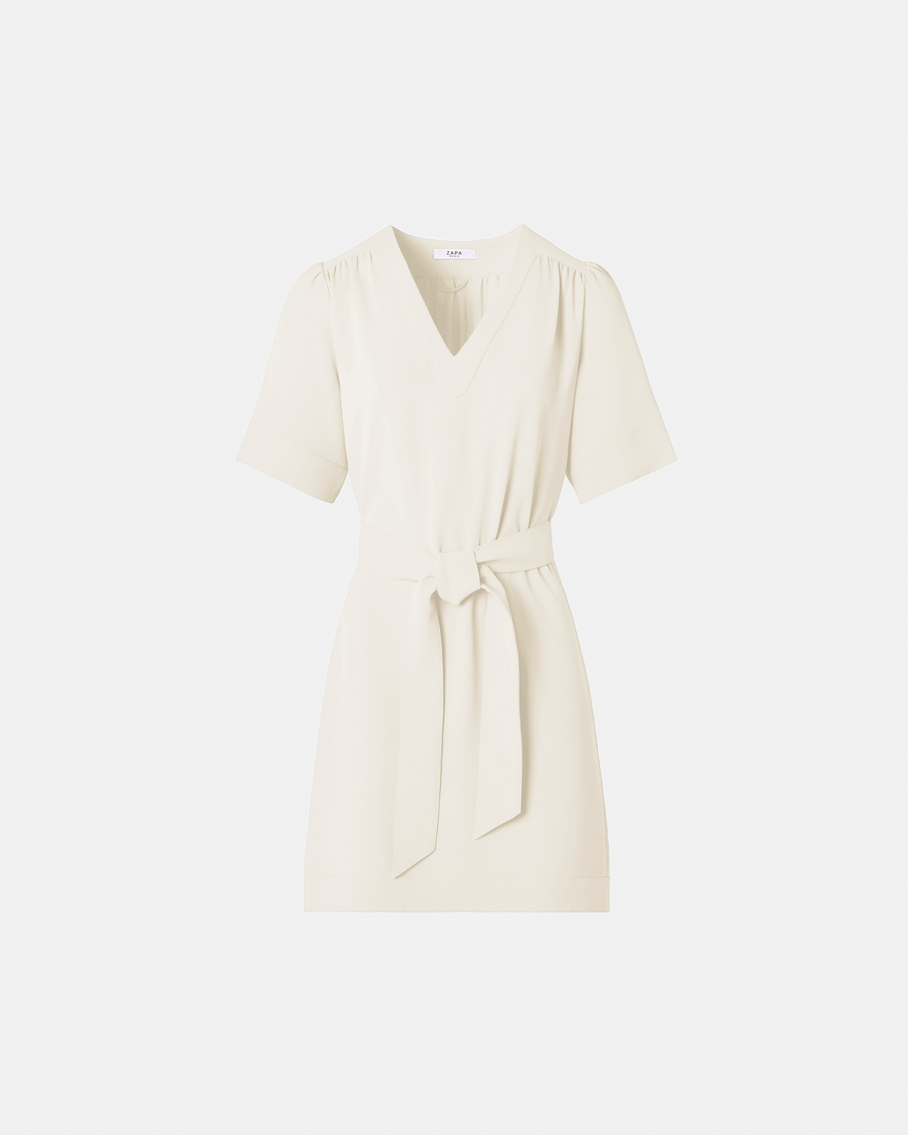 Retie Dress Fitted dress in ecru crepe ZAPA