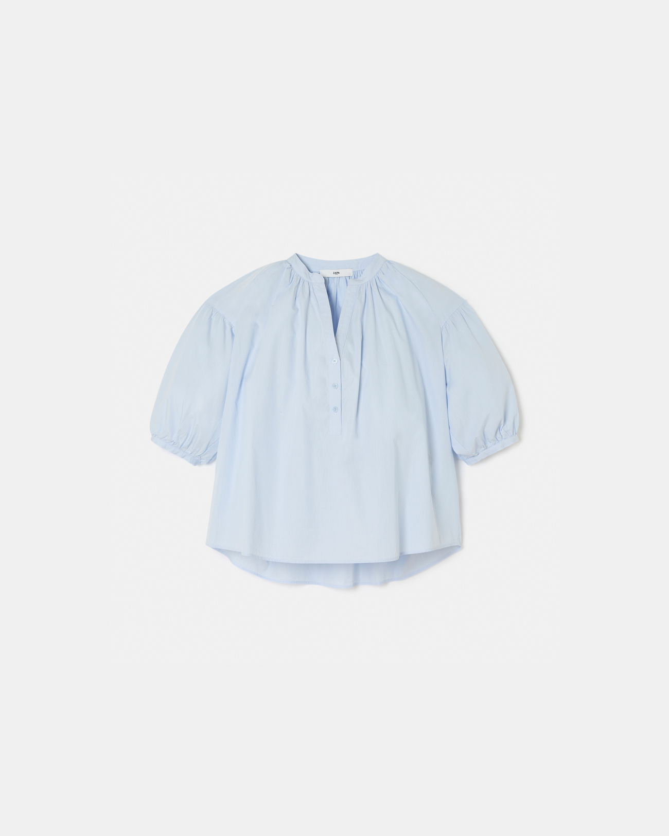 Cora Shirt Sky blue flowy cotton blouse ZAPA
