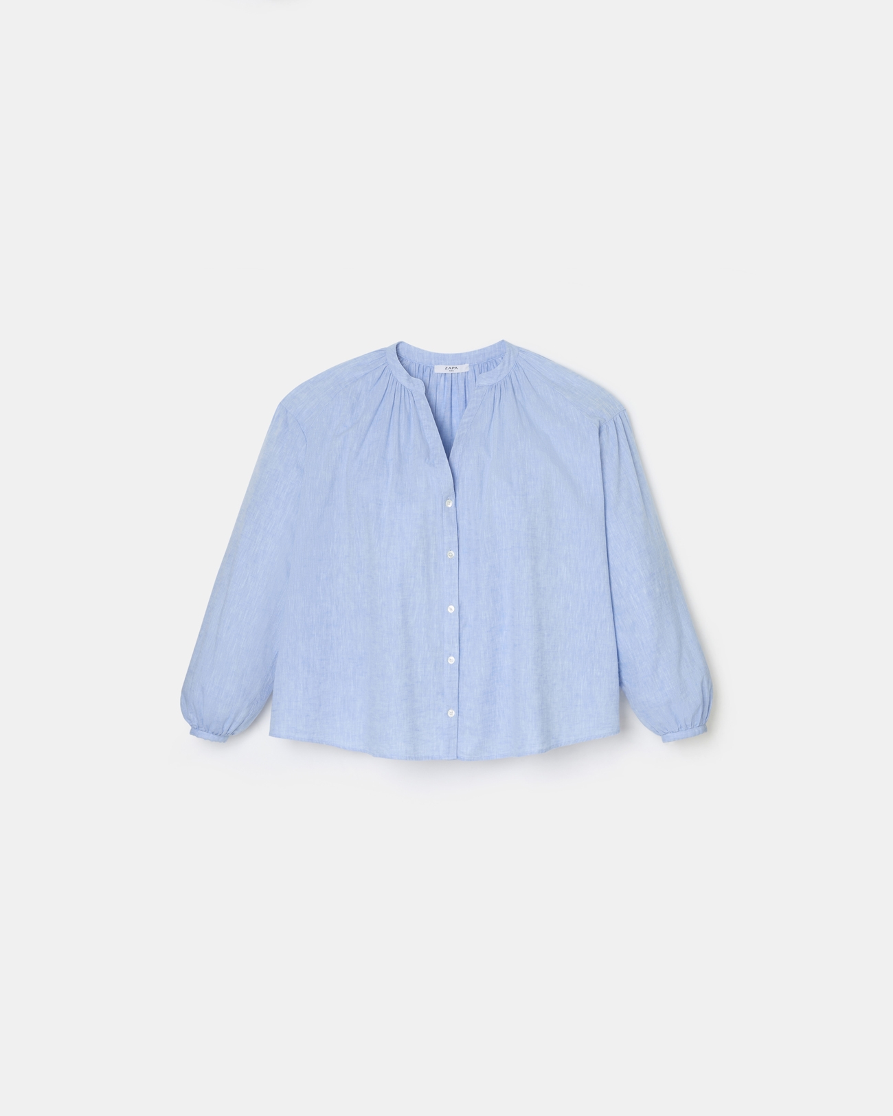 Coralia shirt Flowing sky blue cotton shirt ZAPA