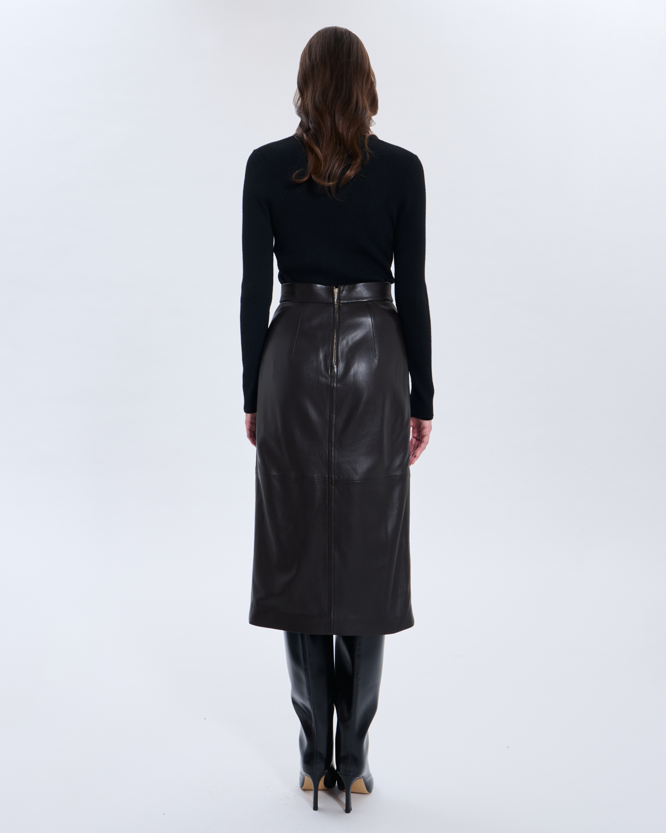 Jala Skirt Jala Chocolate Leather Skirt ZAPA