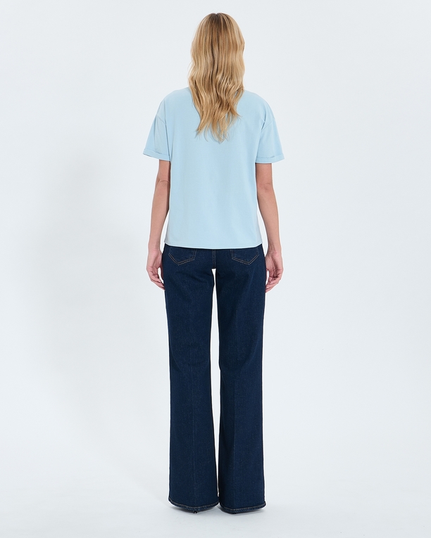 Top Taylor Fitted sky blue cotton T-shirt ZAPA
