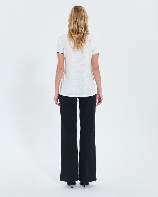 Top Tasmila Ecru linen T-shirt ZAPA