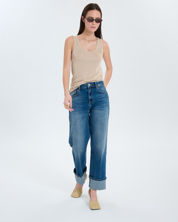 Nara sweater Champagne fitted tank top ZAPA