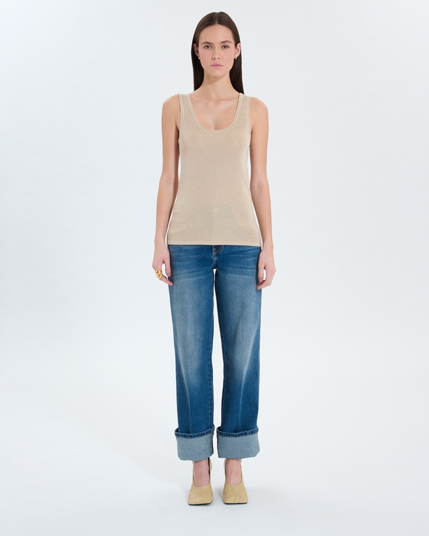 Nara sweater Champagne fitted tank top ZAPA