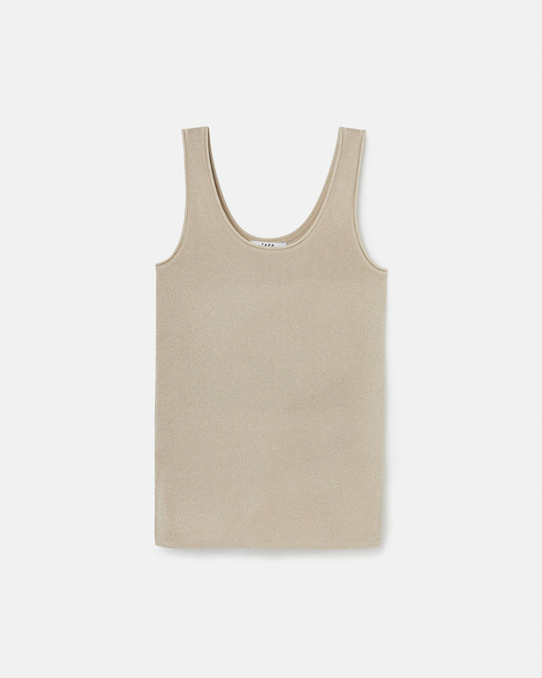 Nara sweater Champagne fitted tank top ZAPA