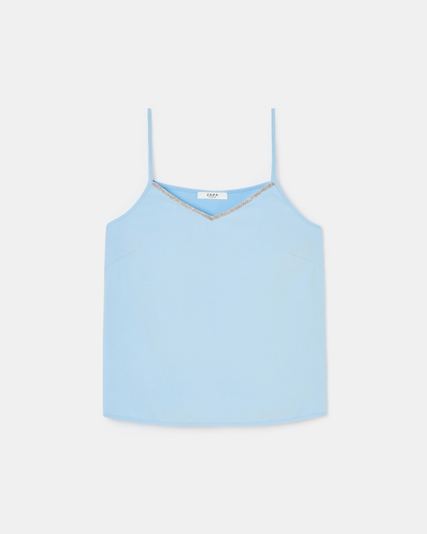 Top Tobera Sky blue tank top ZAPA