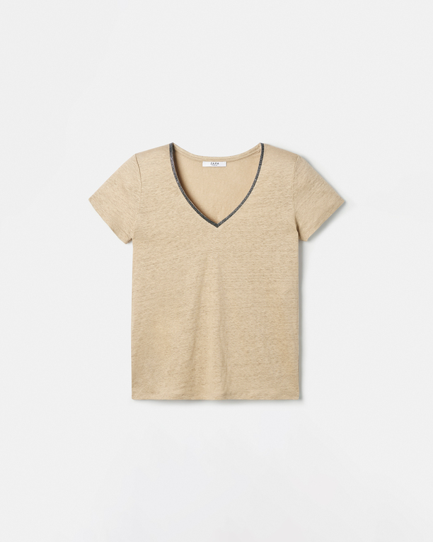 Top Tasmanie Beige jersey top ZAPA