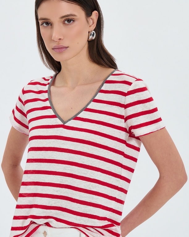 Top Jersey Tasmanie Red striped jersey top ZAPA