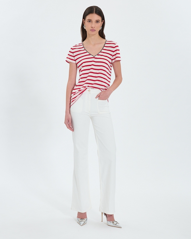 Top Jersey Tasmanie Red striped jersey top ZAPA