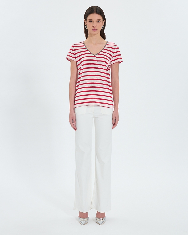 Top Jersey Tasmanie Red striped jersey top ZAPA