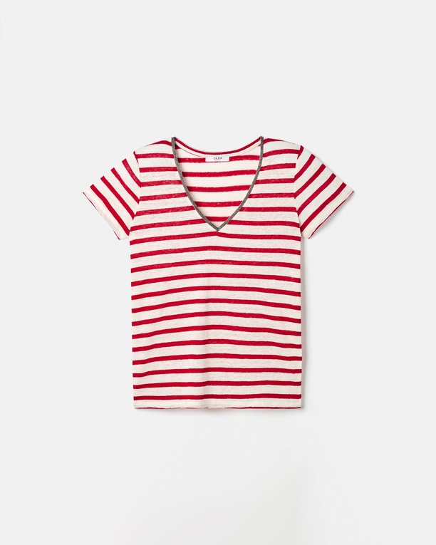 Top Jersey Tasmanie Red striped jersey top ZAPA