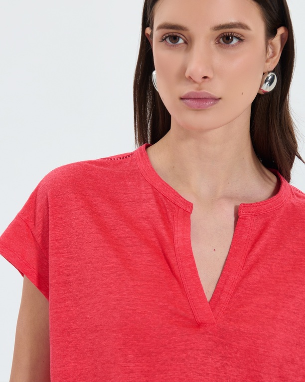 Top Thebes Coral linen top ZAPA