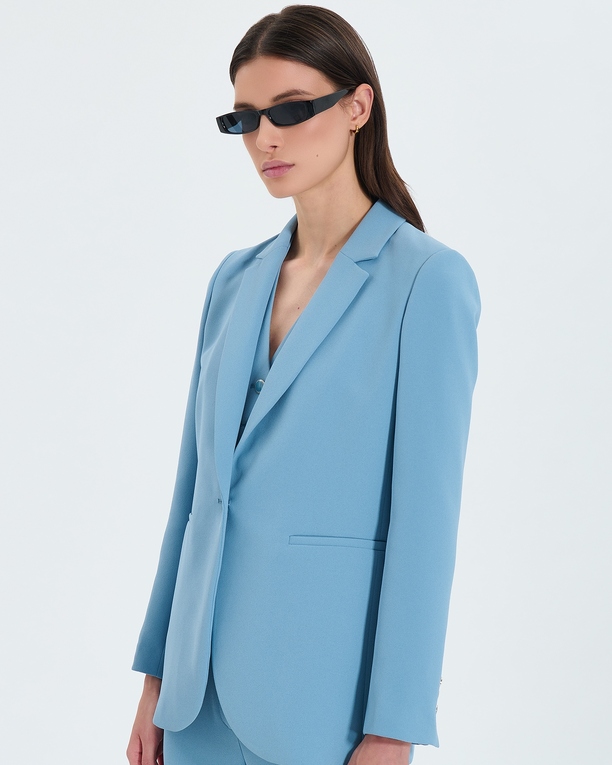 Victorina jacket Blue crepe suit jacket ZAPA