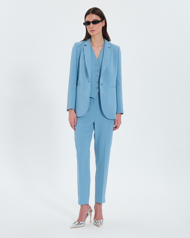 Victorina jacket Blue crepe suit jacket ZAPA