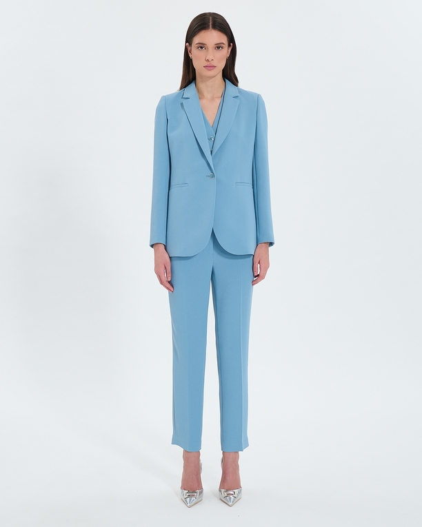 Victorina jacket Blue crepe suit jacket ZAPA