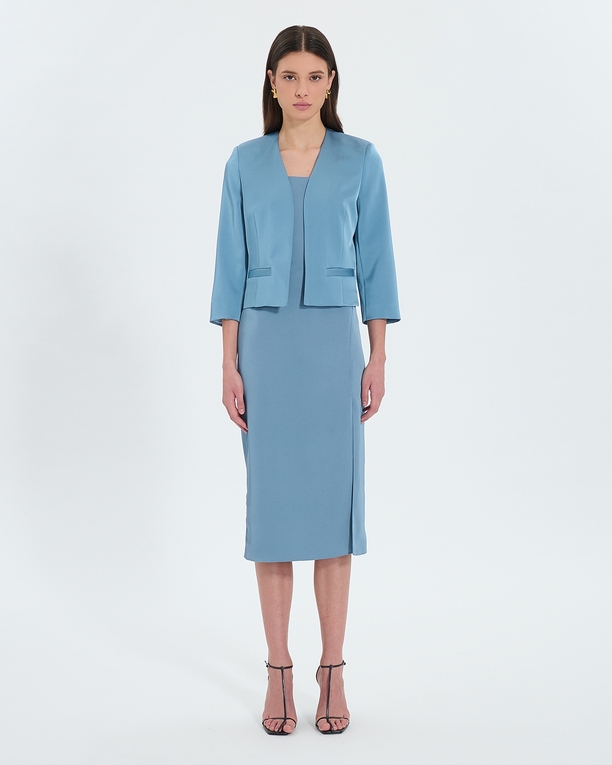 Vickio jacket Short blue satin jacket ZAPA