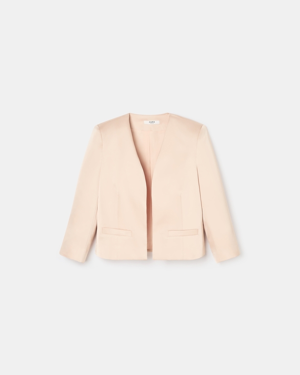Vickio jacket Short nude satin jacket ZAPA