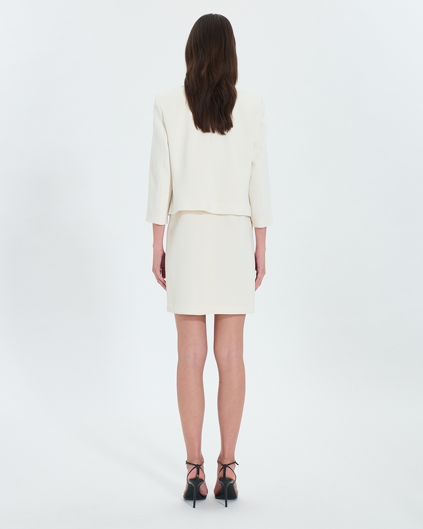 Vickio jacket Short ecru crepe jacket ZAPA