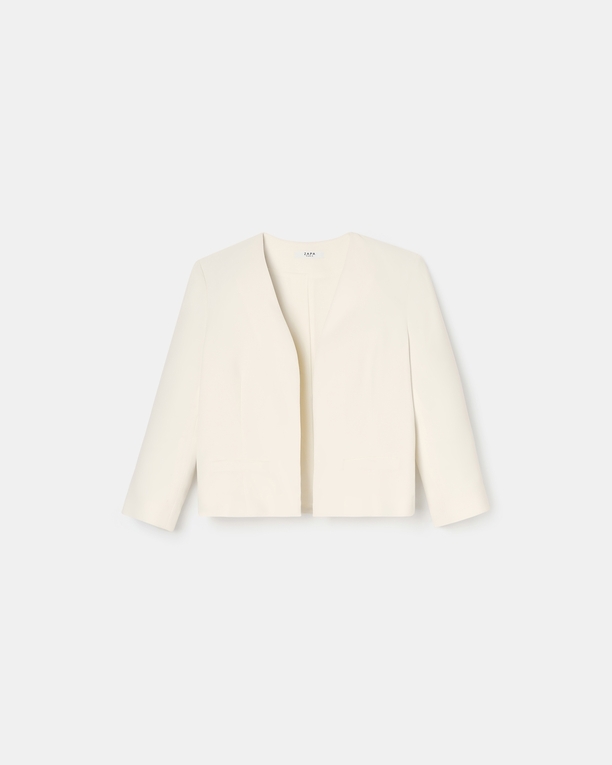 Vickio jacket Short ecru crepe jacket ZAPA
