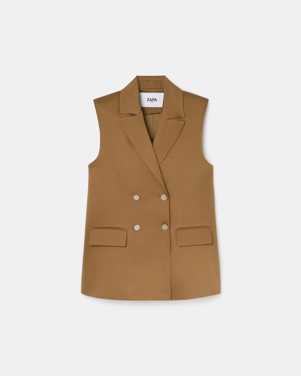 Vaasa jacket Tobacco sleeveless jacket ZAPA