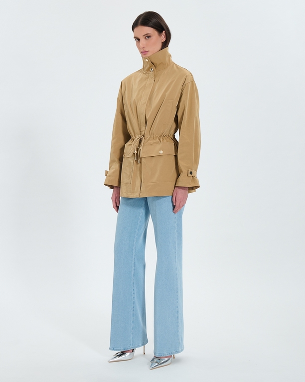 Tama raincoat Beige adjustable trench coat ZAPA