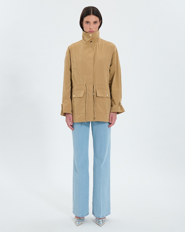Tama raincoat Beige adjustable trench coat ZAPA