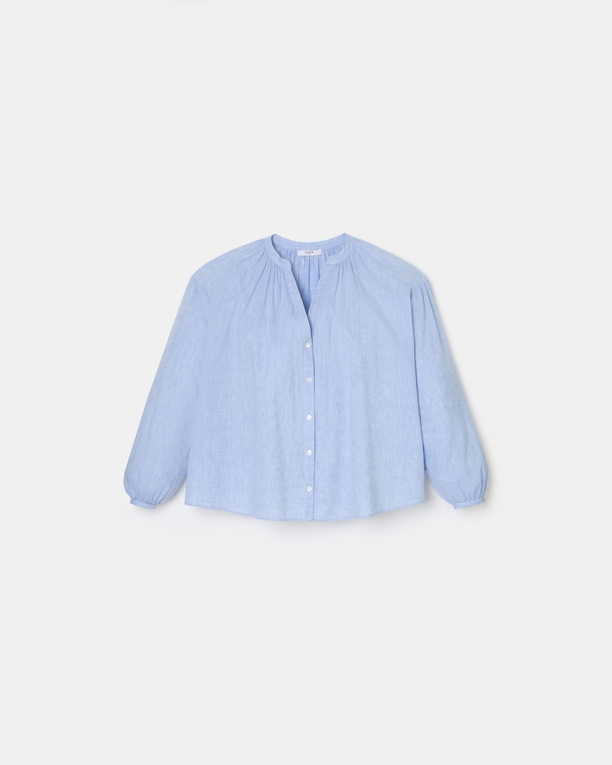 Coralia shirt Flowing sky blue cotton shirt ZAPA