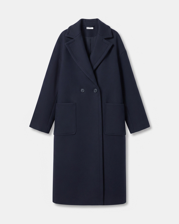 Miranda Coat Long nighttime wool-blend coat ZAPA