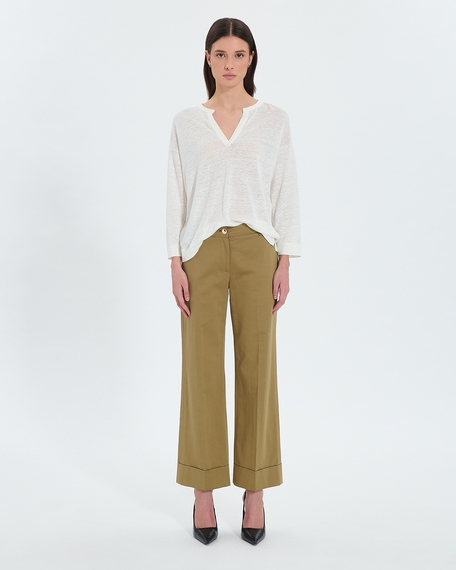 Top jersey tilleul ecru 3/4 sleeve top zapa