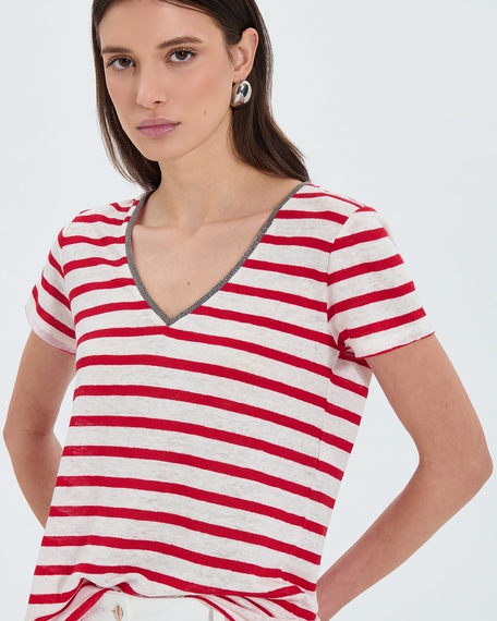 Top jersey tasmanie red striped jersey top zapa