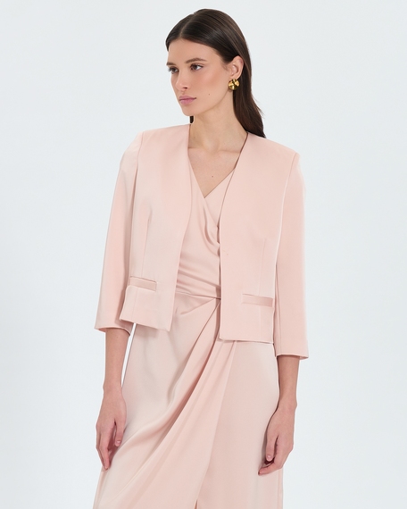 Vickio jacket short nude satin jacket zapa