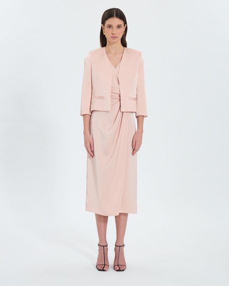 Vickio jacket short nude satin jacket zapa