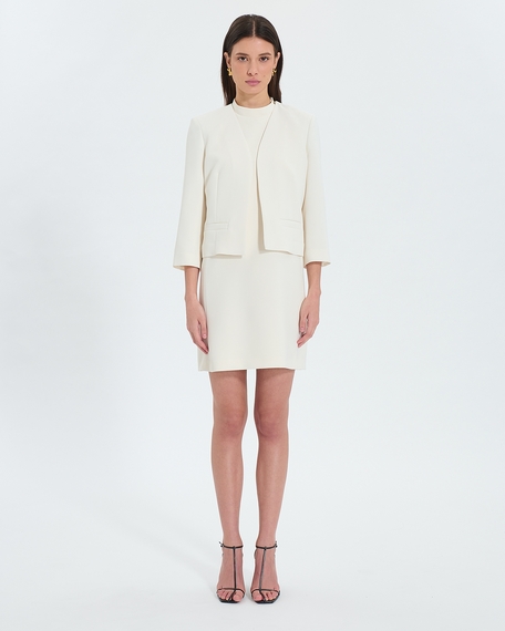 Vickio jacket short ecru crepe jacket zapa
