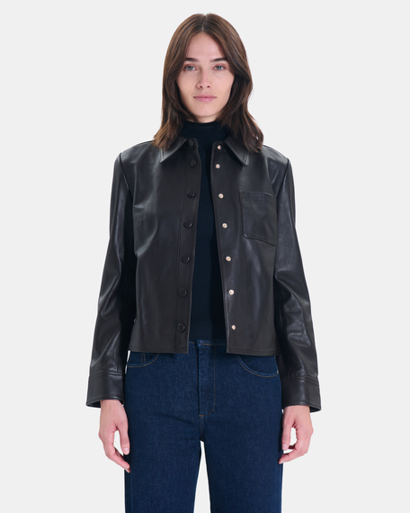Conie shirt chocolate leather shirt zapa