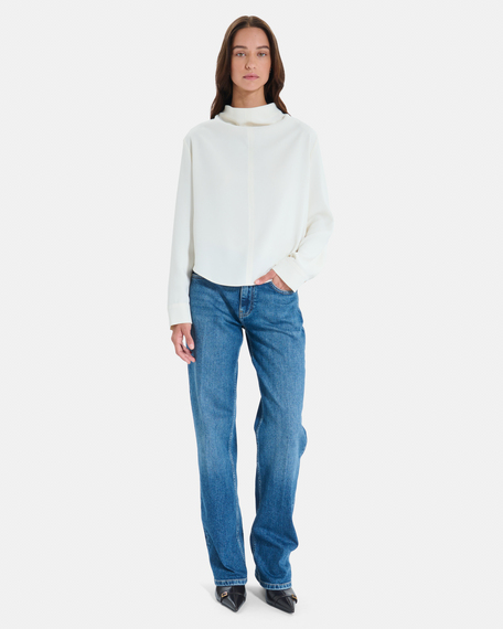 Top taro ecru long-sleeved top with a high neck zapa