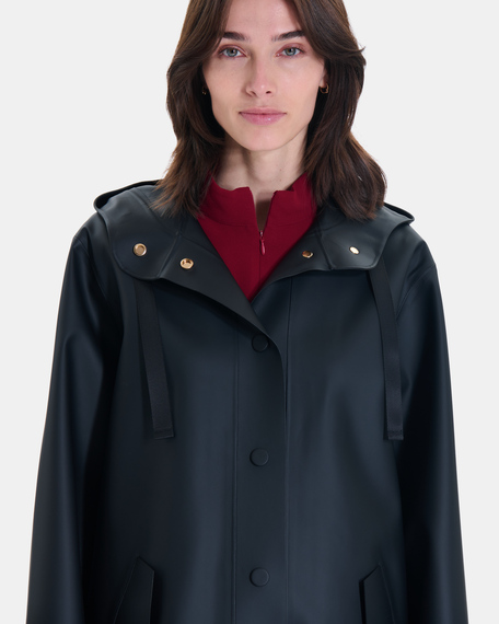 Travia trench black waterproof trench coat zapa