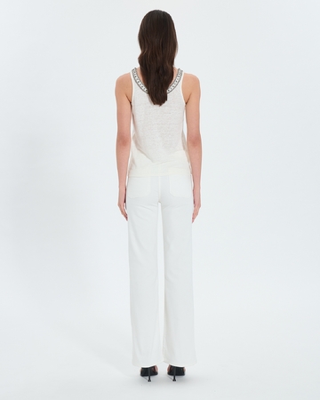 Top Tada Ecru linen tank top ZAPA